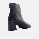Botin tacon mira de cuero para mujer - Negro