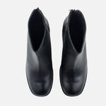 Botin tacon mira de cuero para mujer - Negro