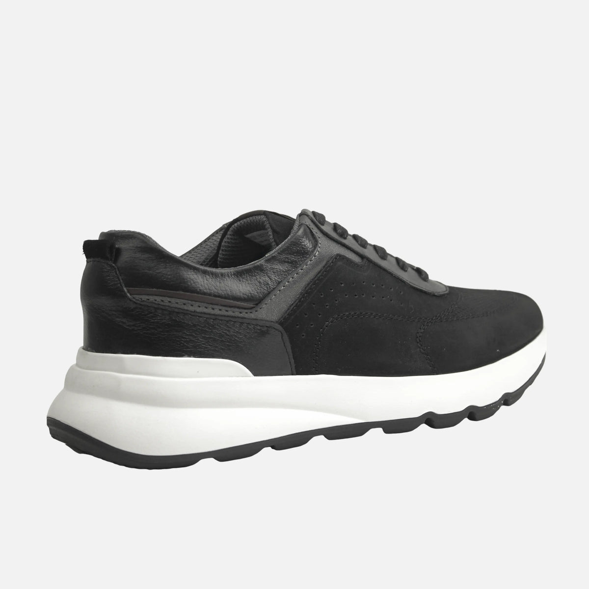 Tenis dave de cuero para hombre - Negro
