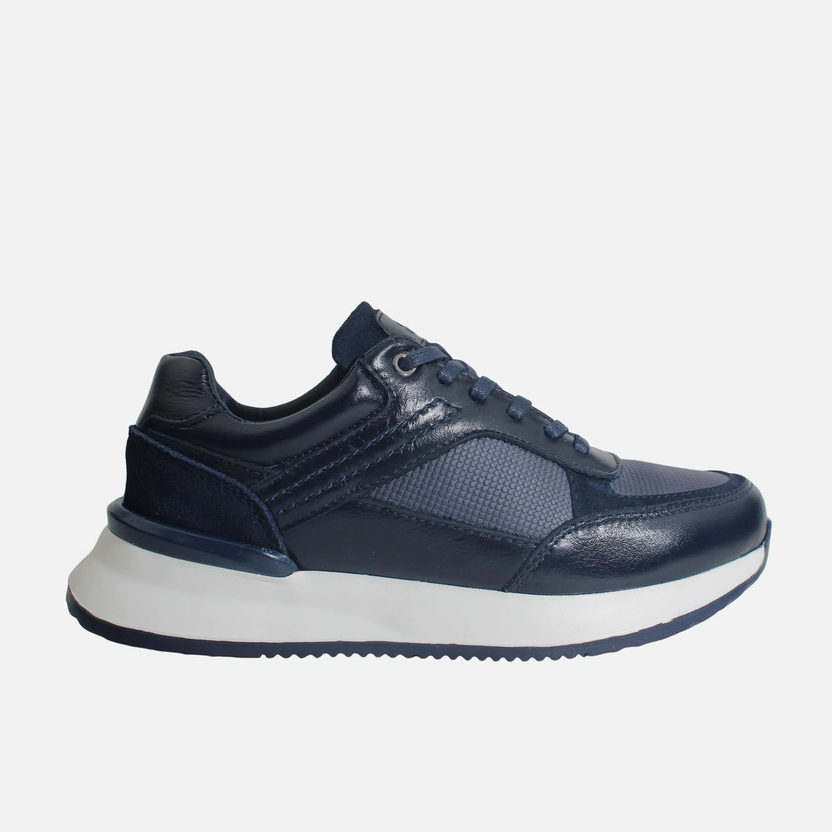Tenis gianni de cuero para hombre - Azul