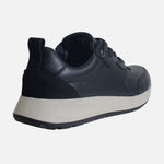 Tenis michele de cuero para hombre - Negro