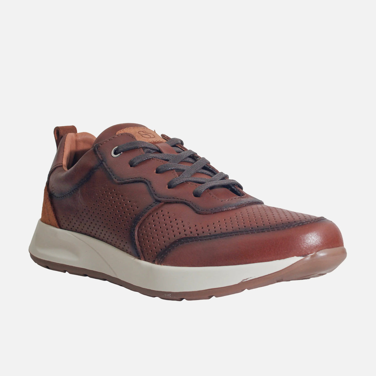 Tenis michele de cuero para hombre - Miel