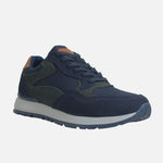 Tenis piastri de cuero para hombre - Azul