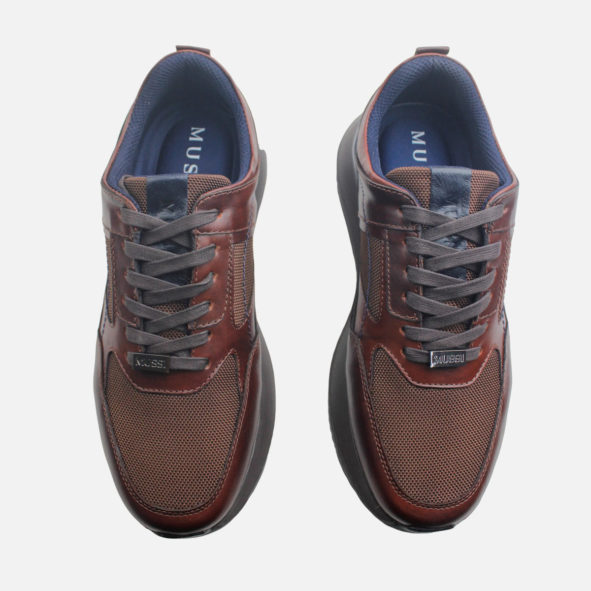 Tenis noan de cuero para hombre - Brandy