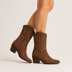 Bota texana mabel de cuero para mujer - Miel