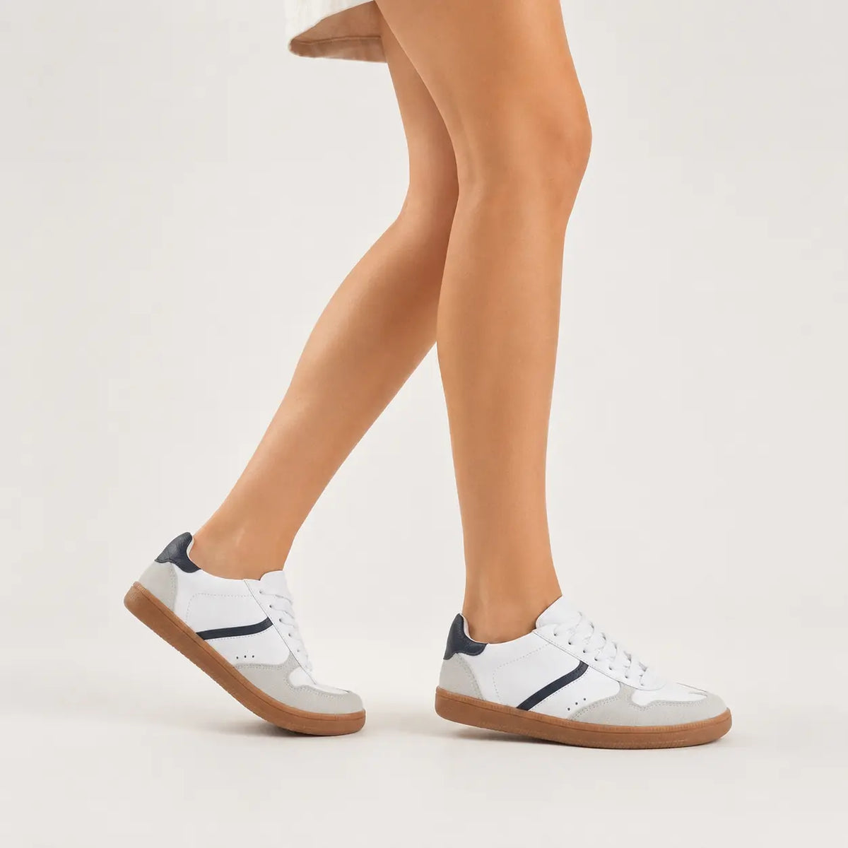 Tenis kara de cuero para mujer - Blanco