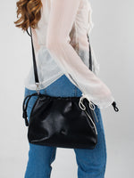 Cartera fiorella de cuero para mujer - Negro