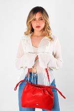 Cartera fiorella de cuero para mujer - Rojo