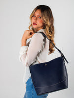 Cartera elemental de cuero para mujer - Negro