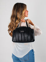 Cartera rosana de cuero para mujer - Negro