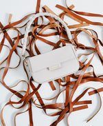 Bolso de mano margarita de cuero para mujer - Hueso